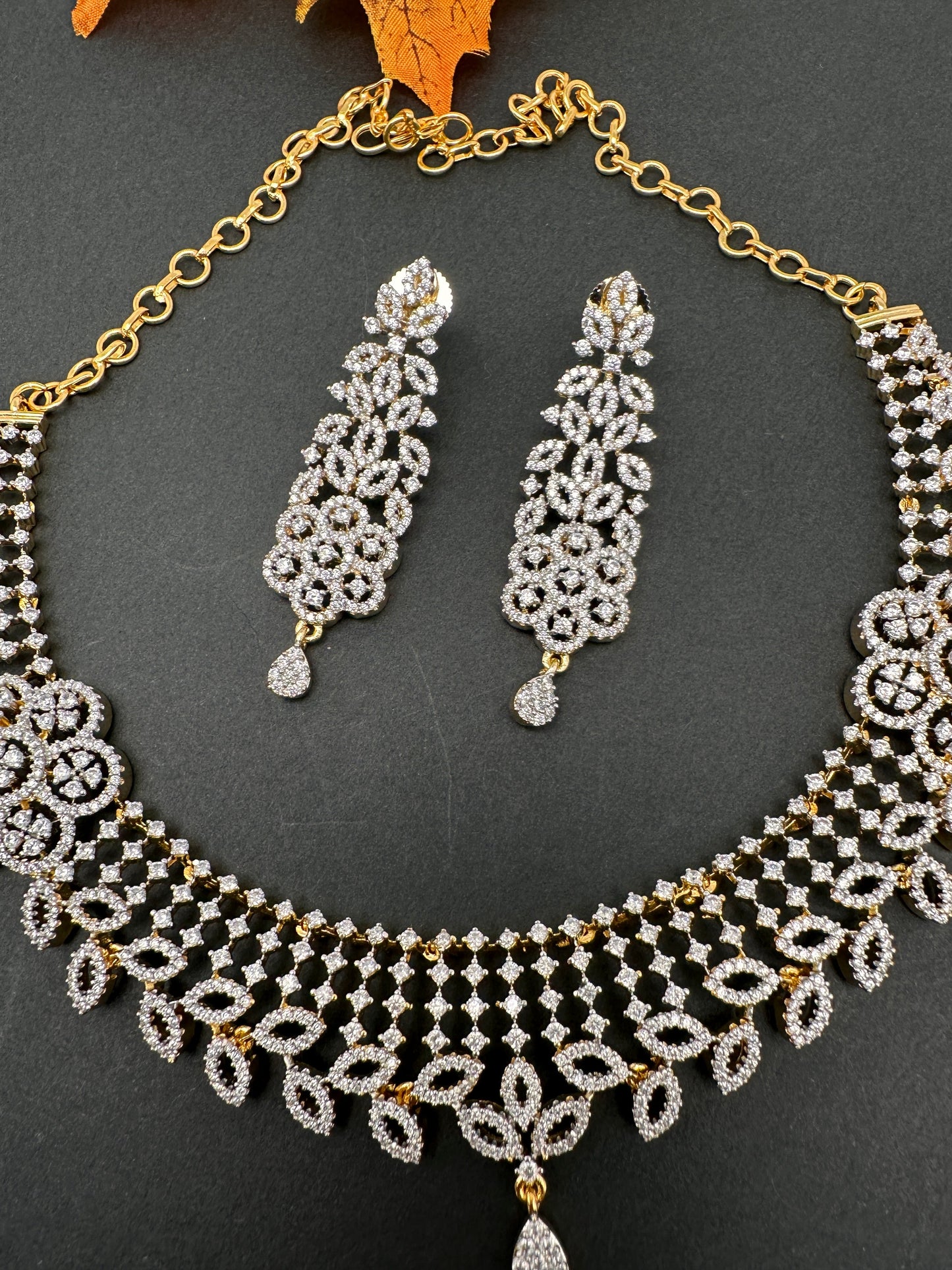 Elegant American Diamond Neckline Necklace