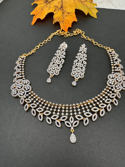 Elegant American Diamond Neckline Necklace