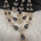Doublet Double Layer AD Short Color Stone Necklace - Amethyst