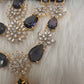 Doublet Double Layer AD Short Color Stone Necklace - Amethyst