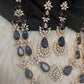 Doublet Double Layer AD Short Color Stone Necklace - Blue