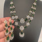 Doublet Double Layer AD Short Color Stone Necklace - Green