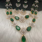 Doublet Double Layer AD Short Color Stone Necklace - Green