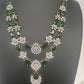 Doublet Double Layer AD Short Color Stone Necklace - Green