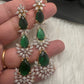 Doublet Double Layer AD Short Color Stone Necklace - Green