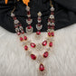 Doublet Double Layer AD Short Color Stone Necklace - Red