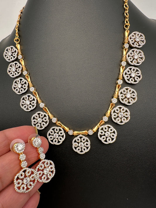 Elegant American Diamond Short Necklace