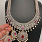 AD Ruby Pink Stone Short Necklace