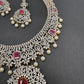 AD Ruby Pink Stone Short Necklace