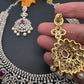 AD Ruby Pink Stone Short Necklace