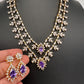 AD Diamond Finish Double Layer Color Short Necklace - Purple