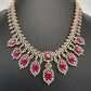 AD Dainty Color Short Necklace - Red