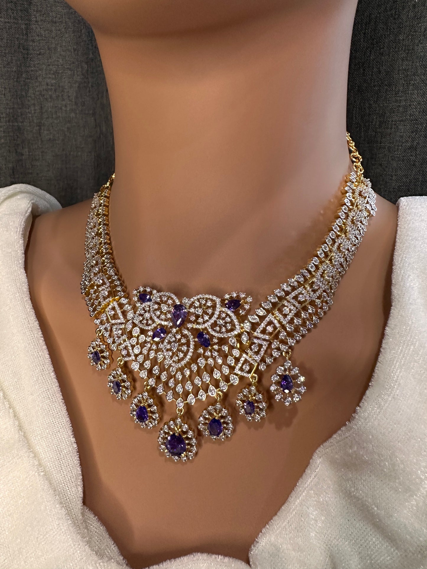 AD Color Short Necklace - Purple