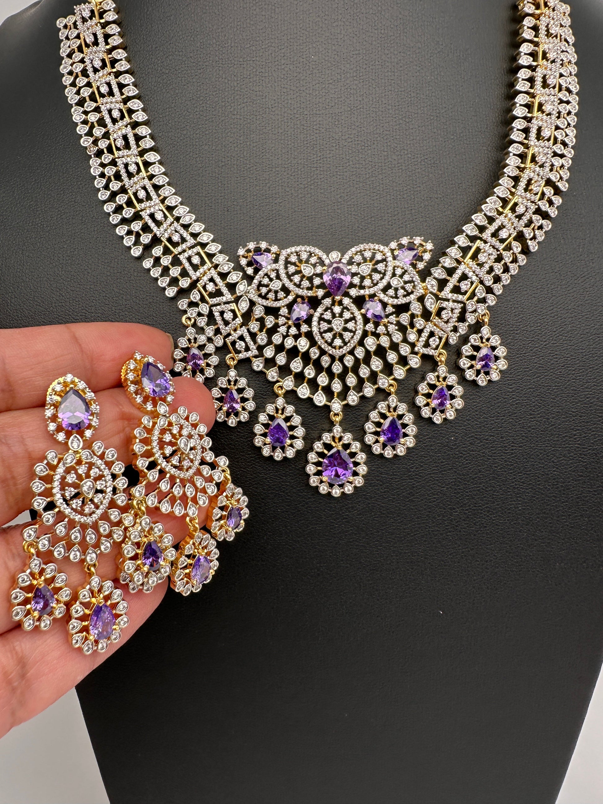 AD Color Short Necklace - Purple