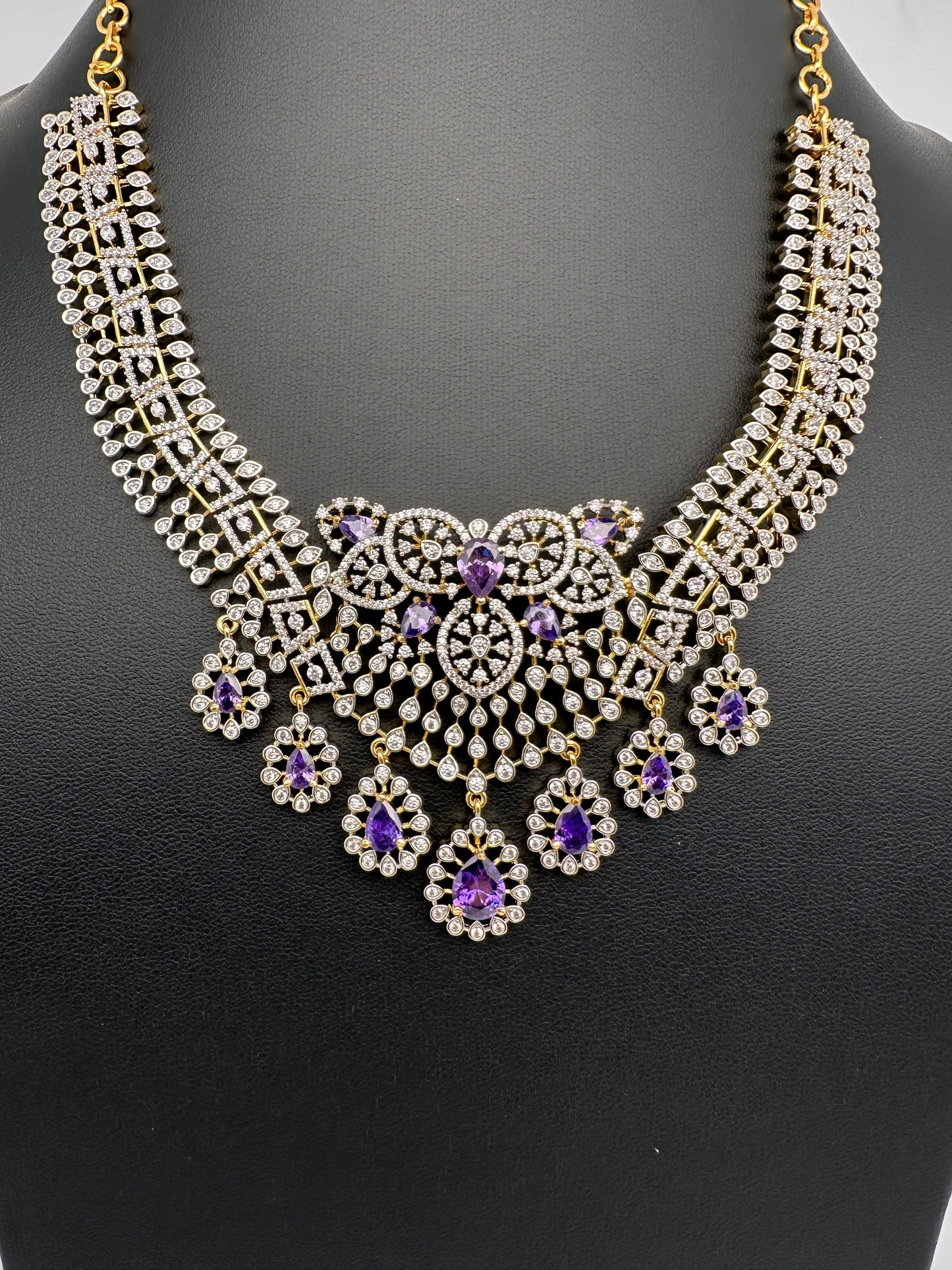 AD Color Short Necklace - Purple
