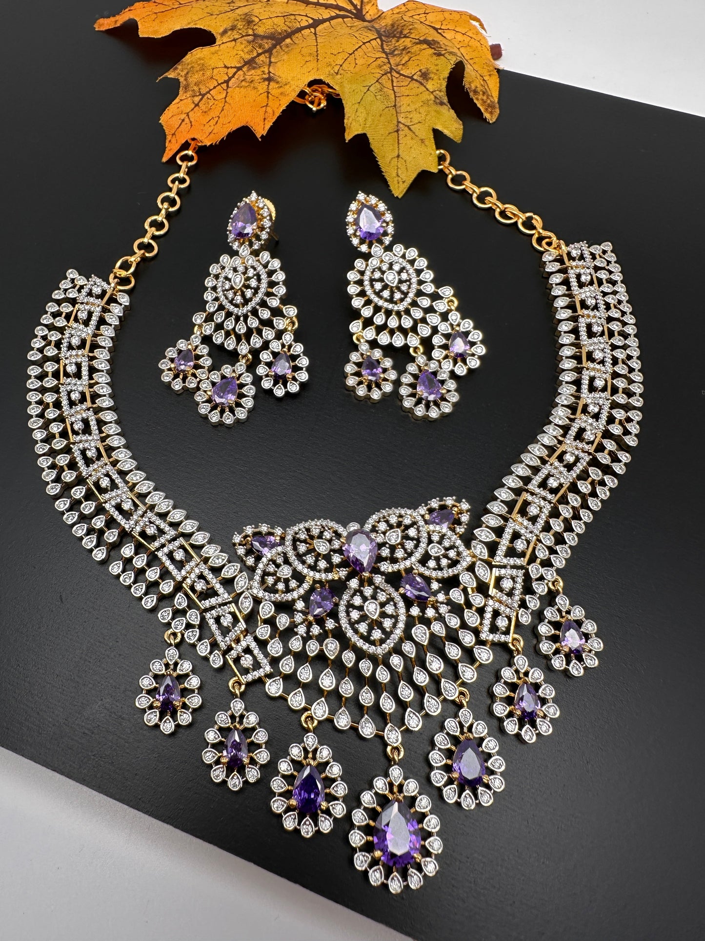 AD Color Short Necklace - Purple