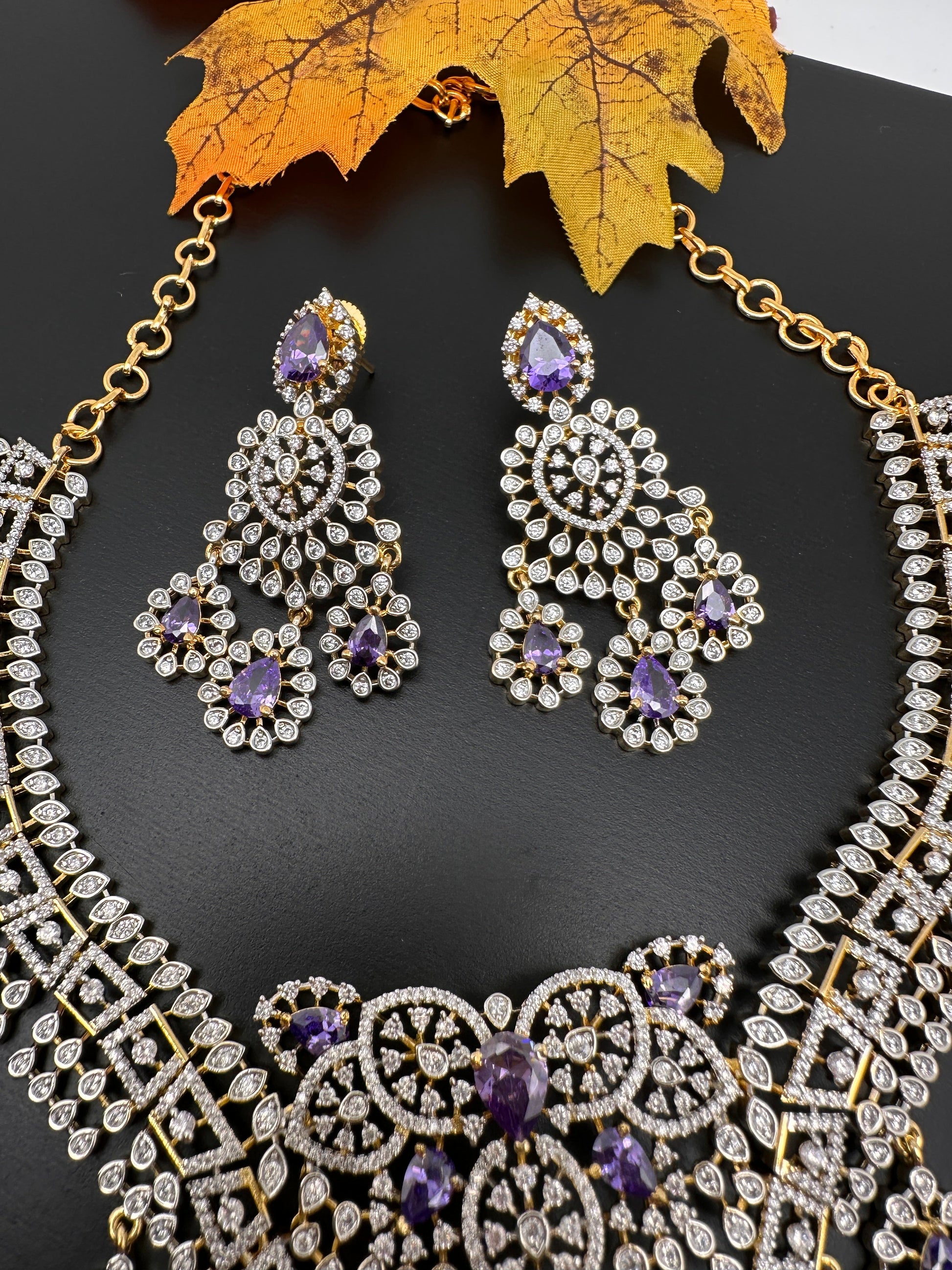 AD Color Short Necklace - Purple