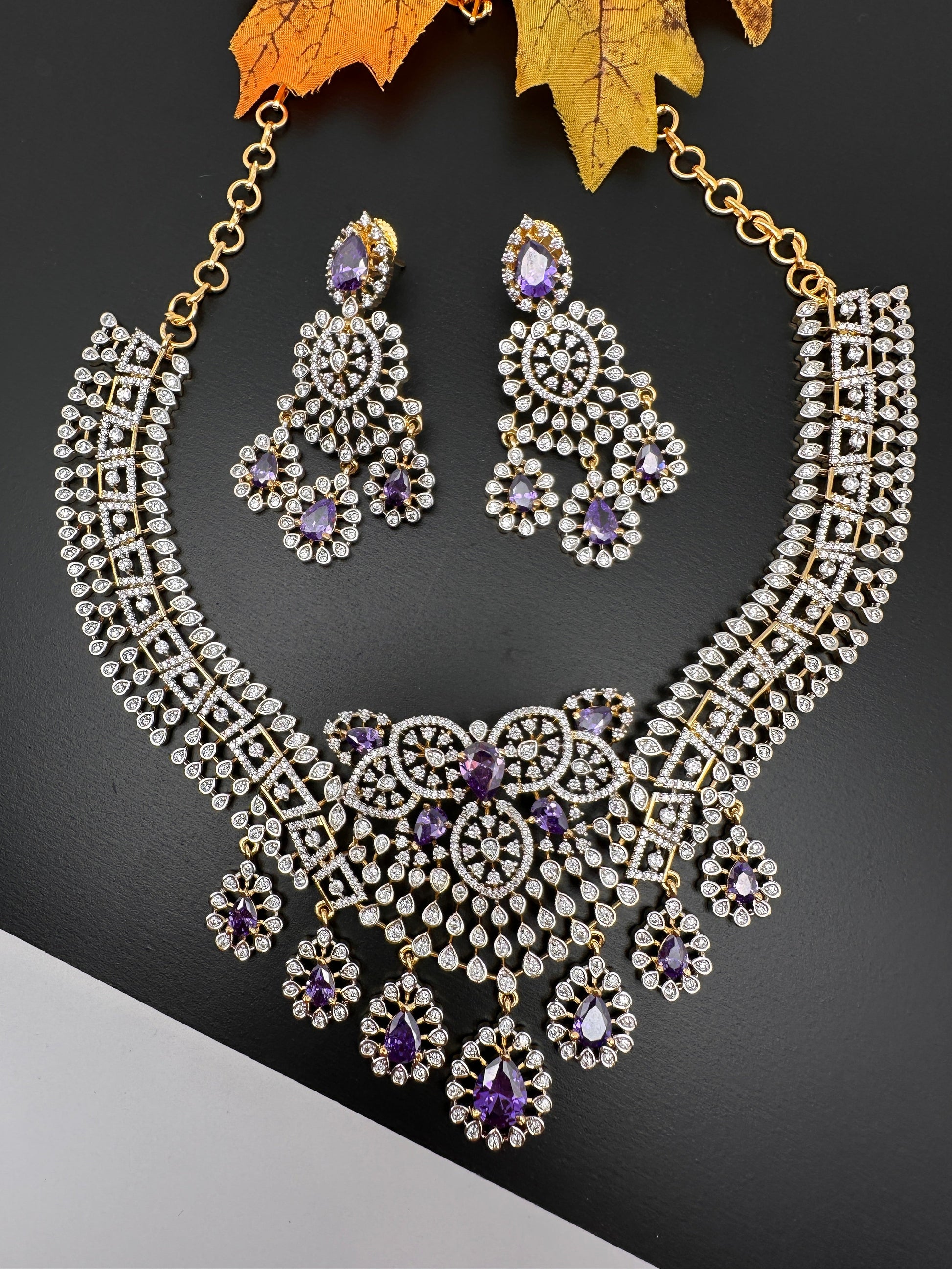 AD Color Short Necklace - Purple