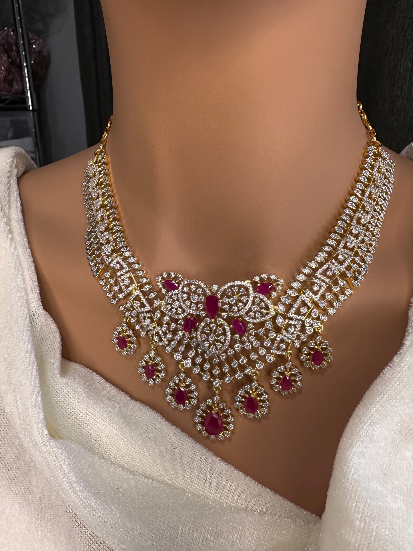 AD Color Short Necklace - Red