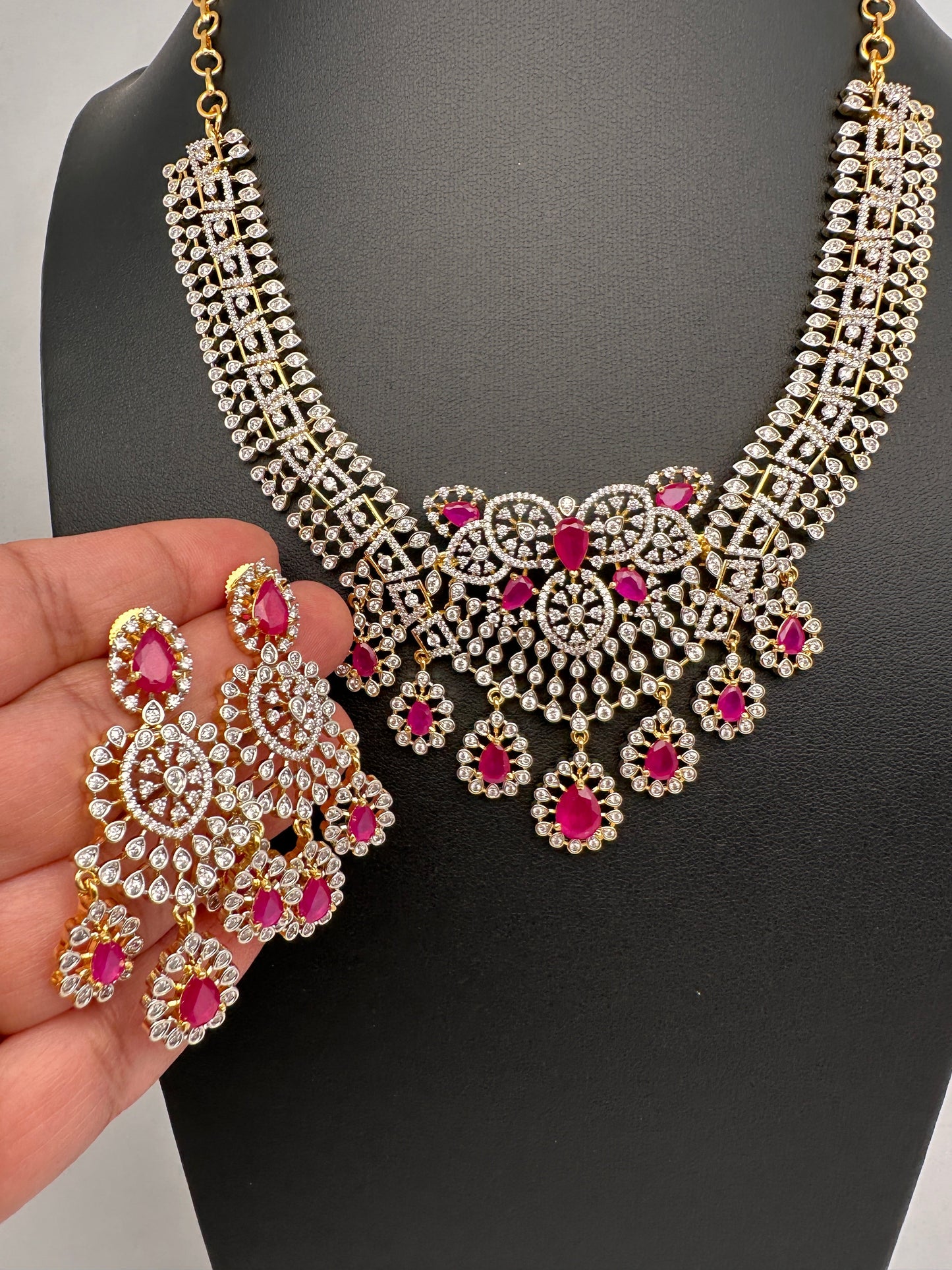 AD Color Short Necklace - Red
