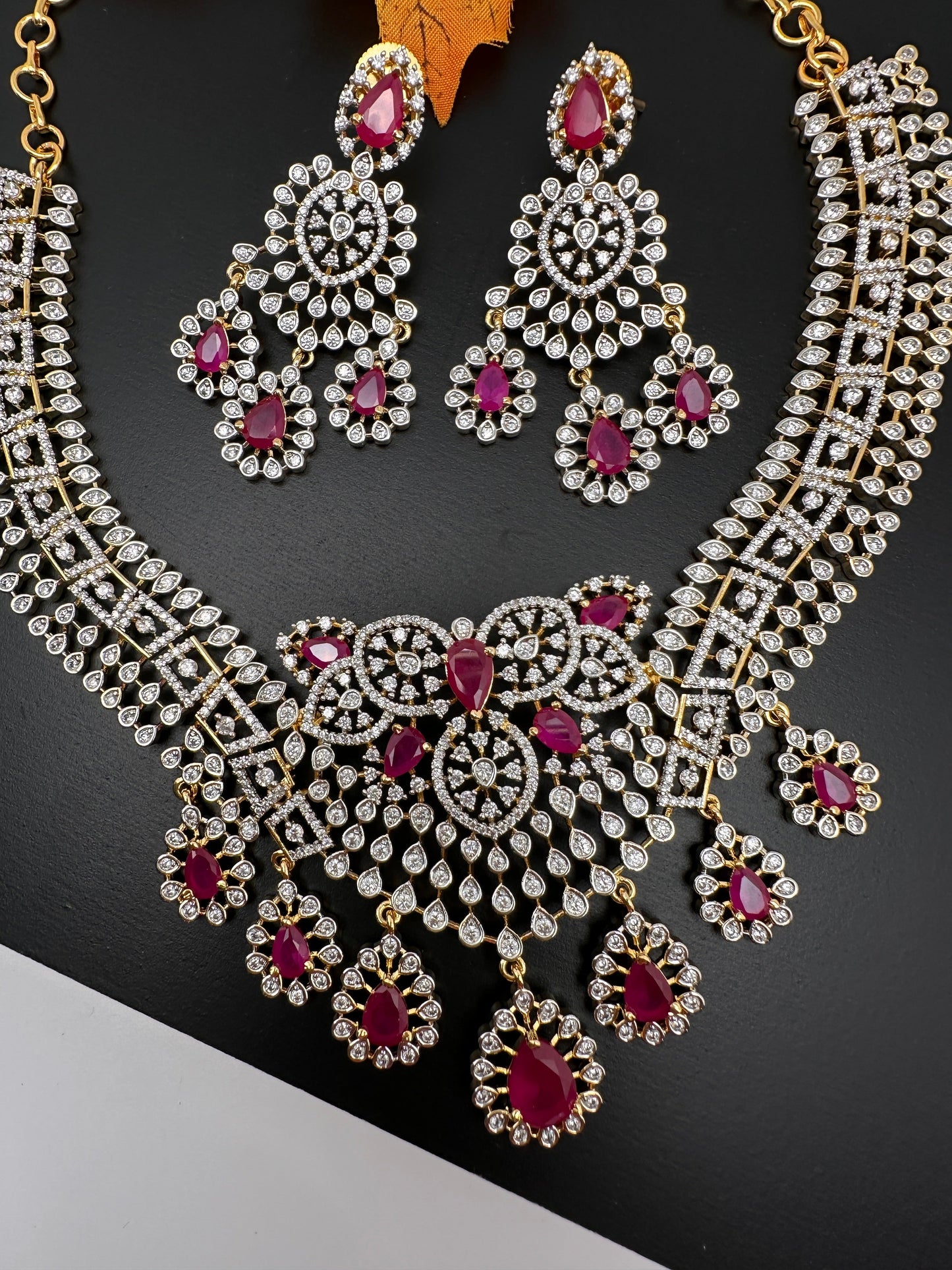 AD Color Short Necklace - Red