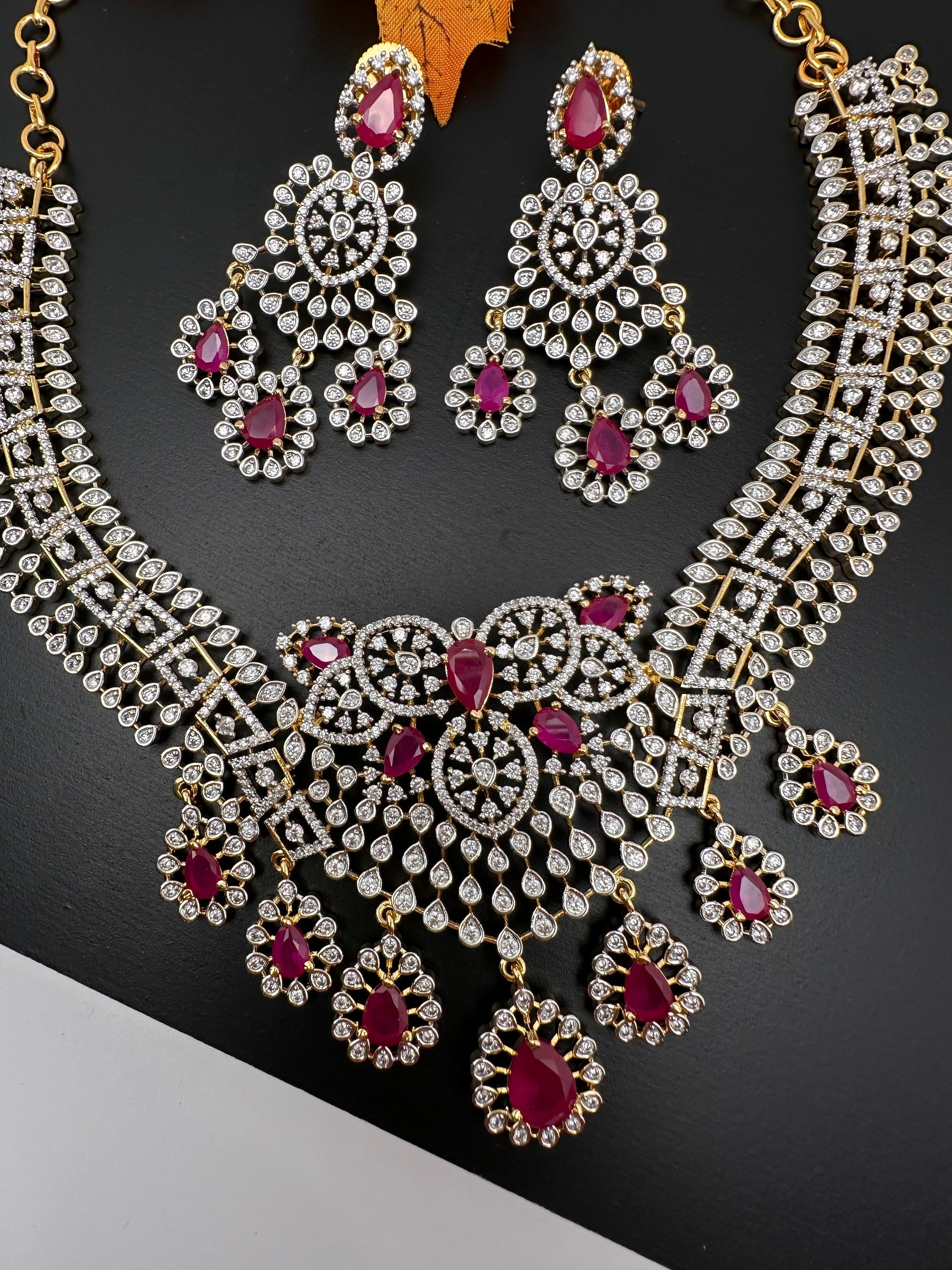 AD Color Short Necklace - Red