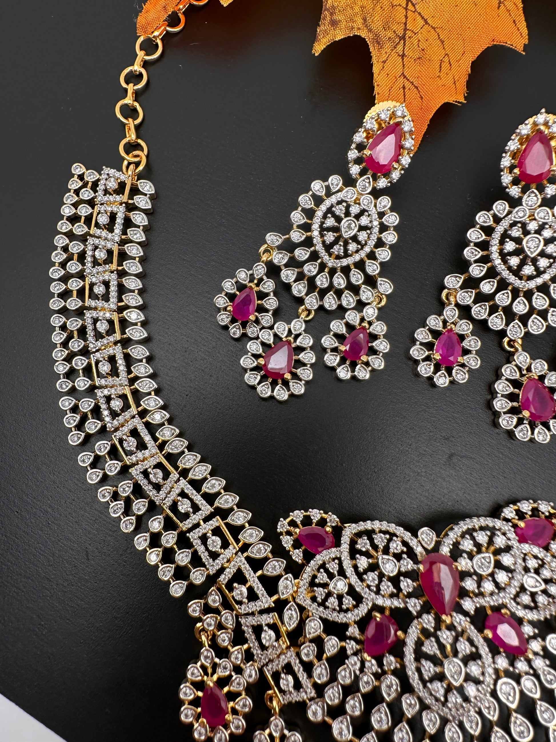 AD Color Short Necklace - Red