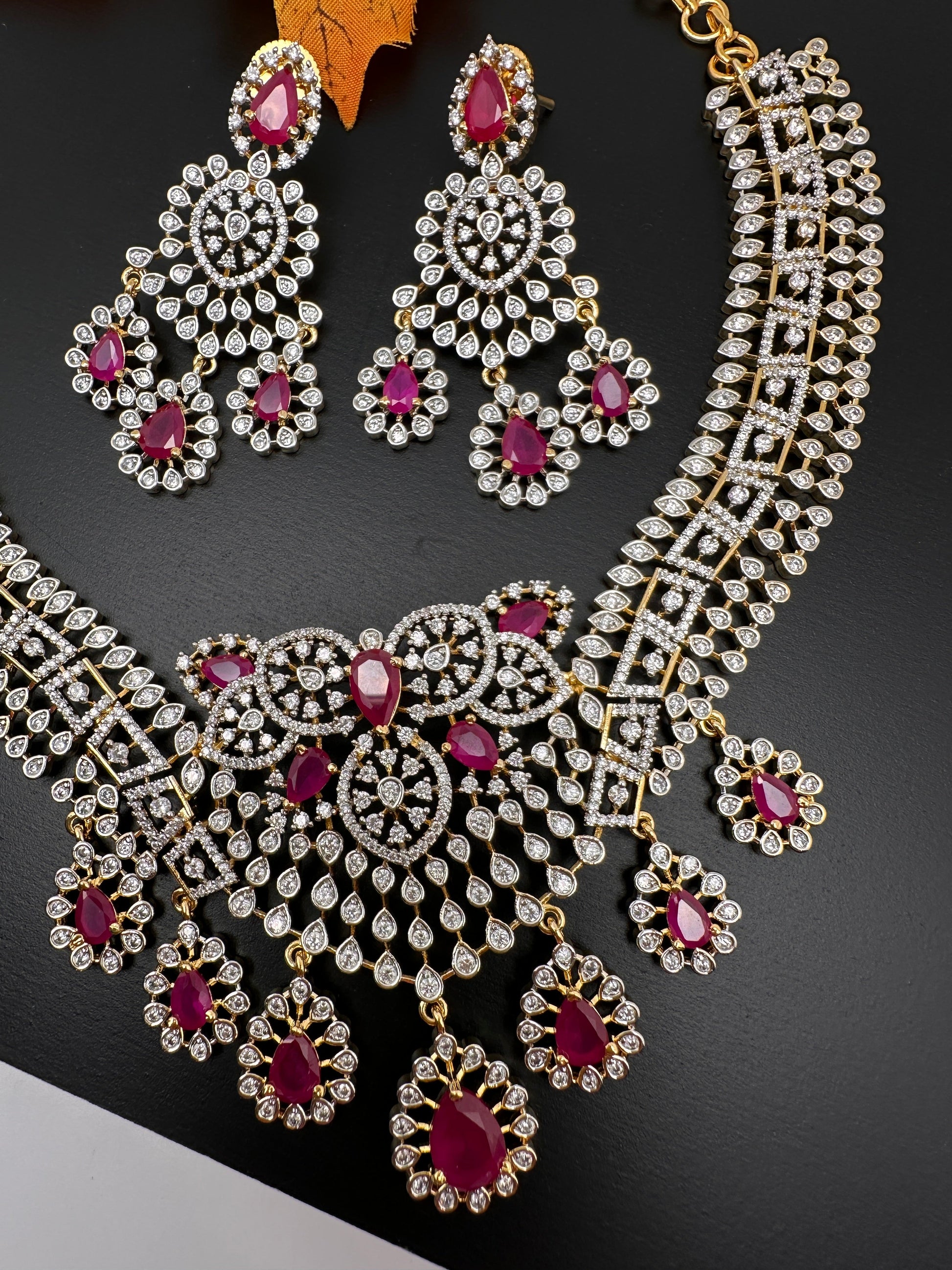 AD Color Short Necklace - Red