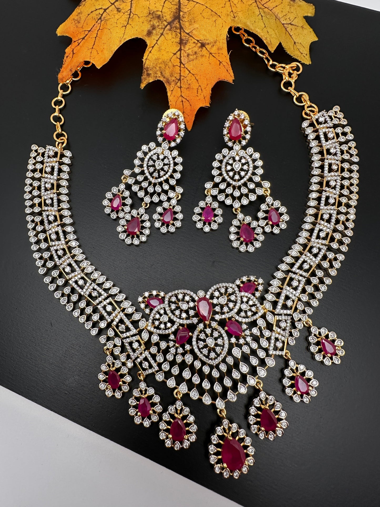 AD Color Short Necklace - Red