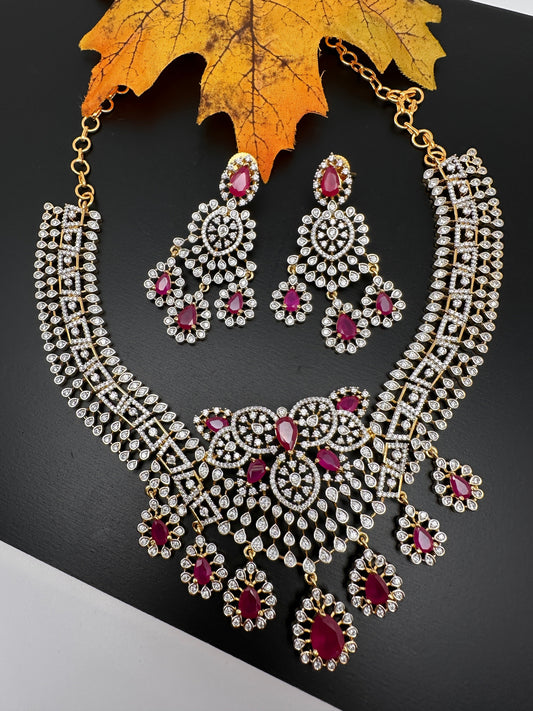 AD Color Short Necklace - Red