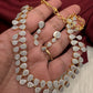 Silver Finish AD Dainty Short Necklace - Gold