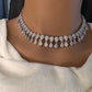 Silver Finish AD Dainty Short Necklace - Silver