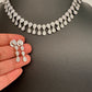 Silver Finish AD Dainty Short Necklace - Silver