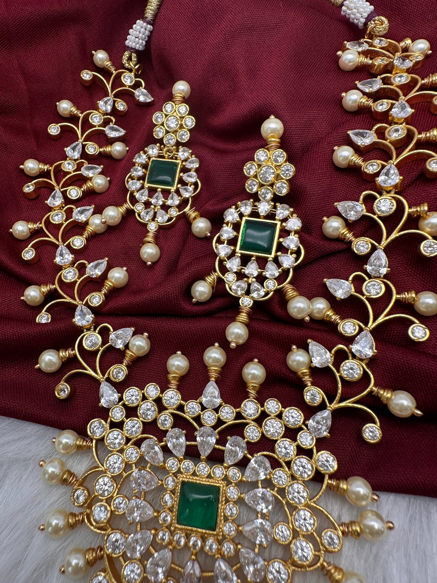 CZ Green Short Necklace
