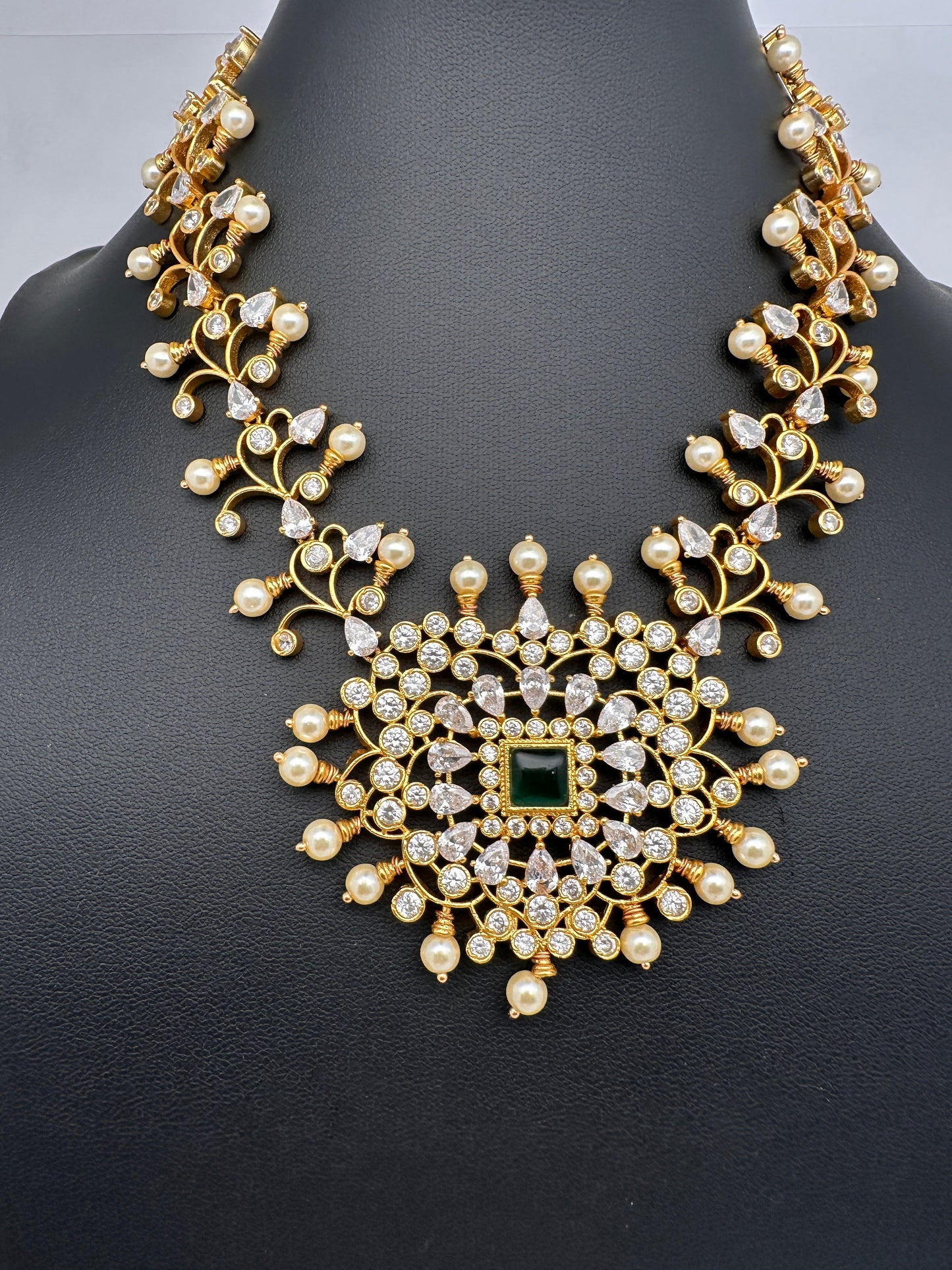 CZ Green Short Necklace