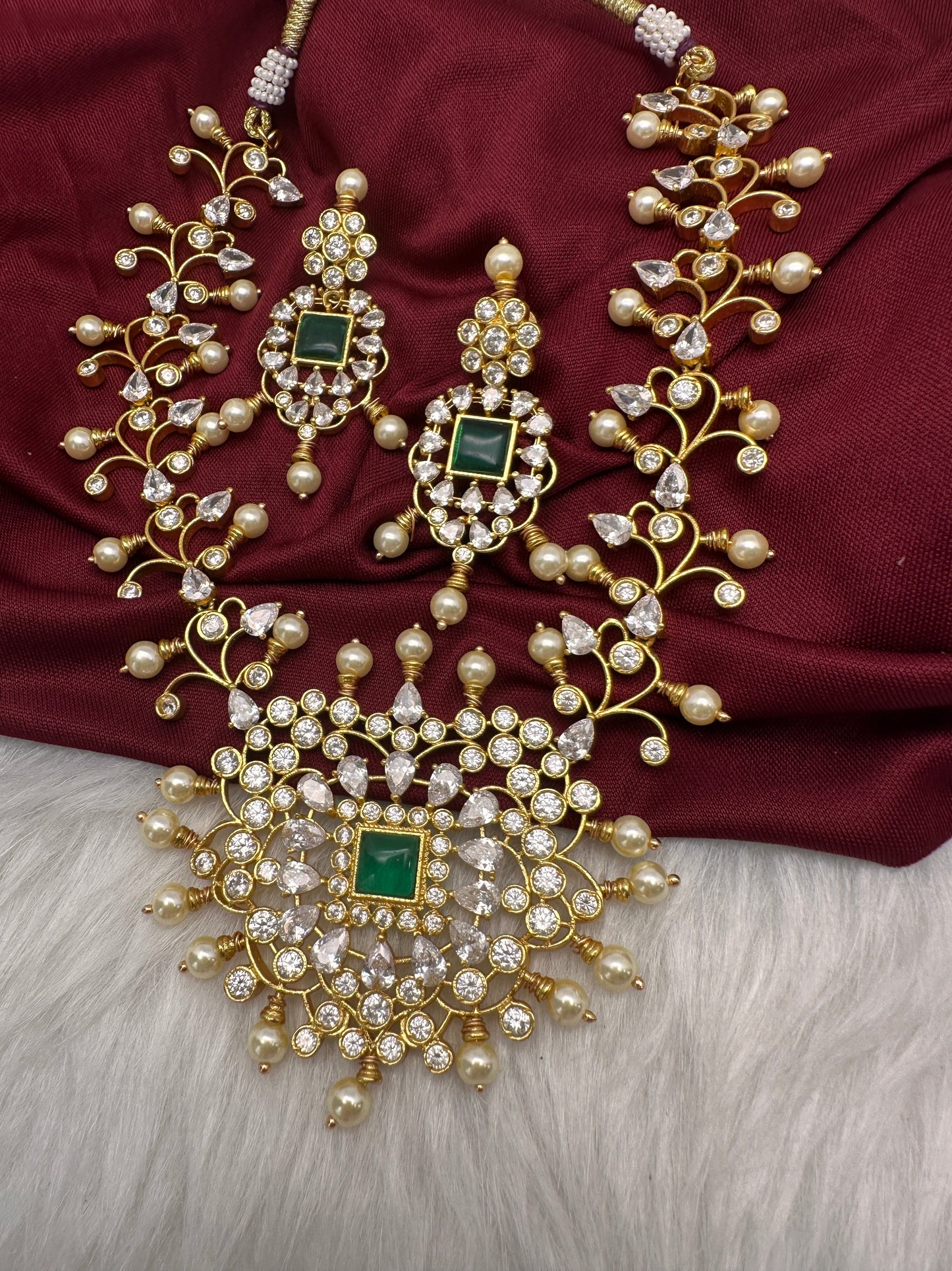 CZ Green Short Necklace