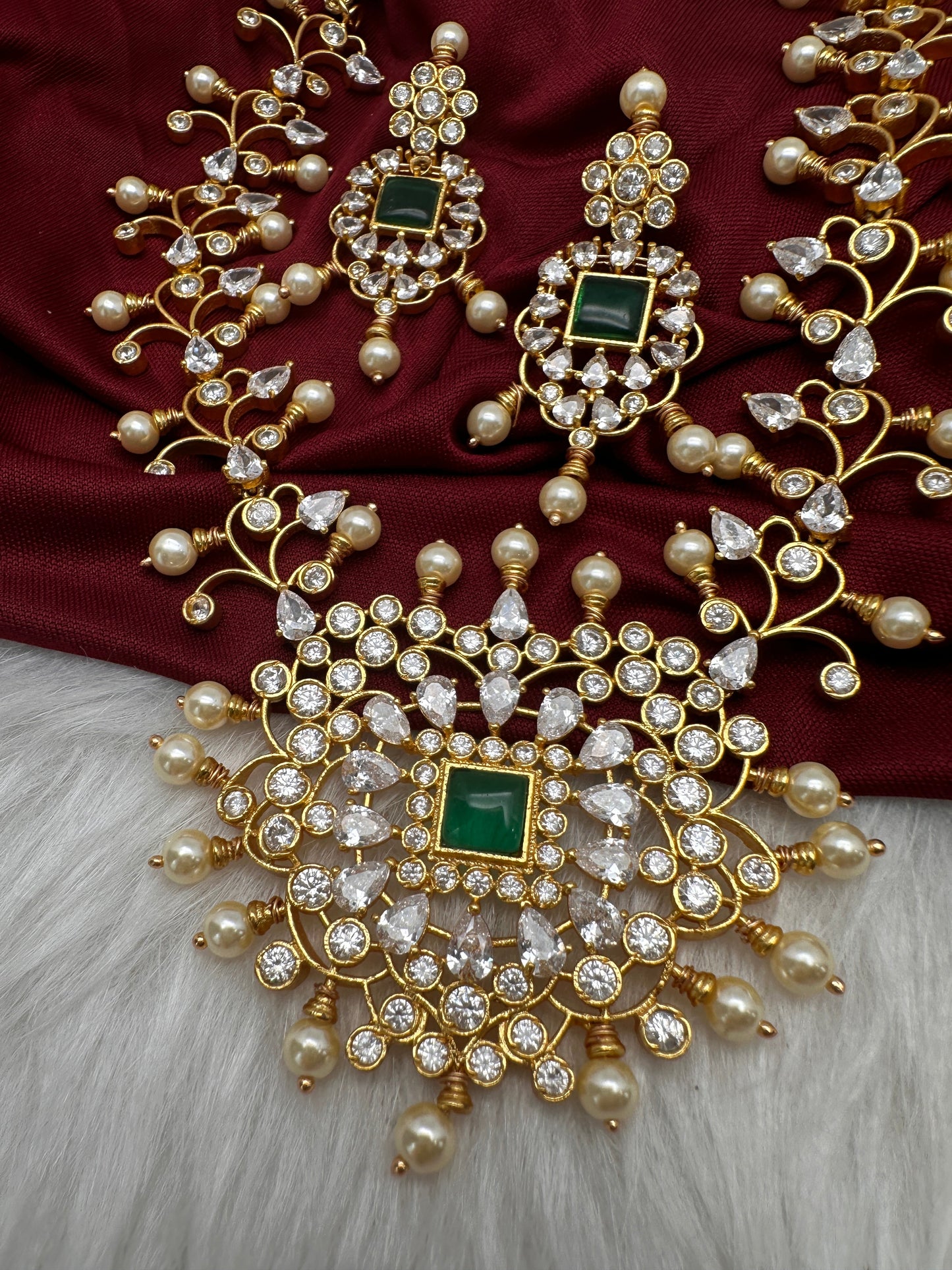 CZ Green Short Necklace