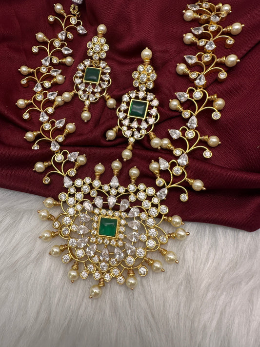 CZ Green Short Necklace
