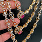 Multi Layer Teen Lada Long Color Stone AD Doublet Necklace - Red