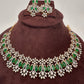 AD Neckline Color Stone Statement Necklace - Green