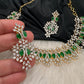 AD Neckline Color Stone Statement Necklace - Green