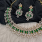 AD Neckline Color Stone Statement Necklace - Green