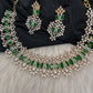 AD Neckline Color Stone Statement Necklace - Green