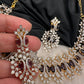 AD Neckline Color Stone Statement Necklace - Purple