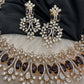 AD Neckline Color Stone Statement Necklace - Purple
