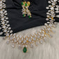 AD  Color Stone Diamond Finish Necklace - Green