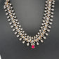 AD  Color Stone Diamond Finish Necklace - Red