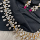 AD  Color Stone Diamond Finish Necklace - Red