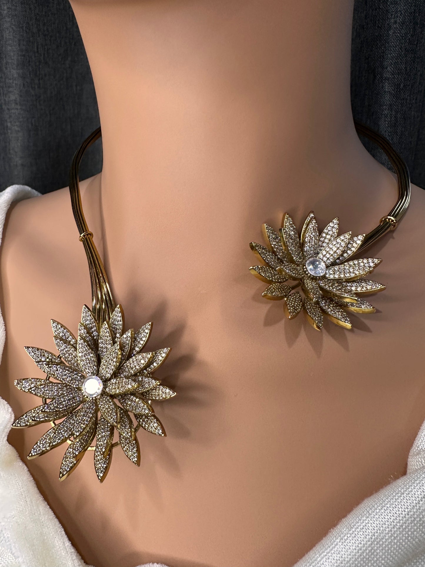 AD  Nano Setting Hasli Necklace - Clear