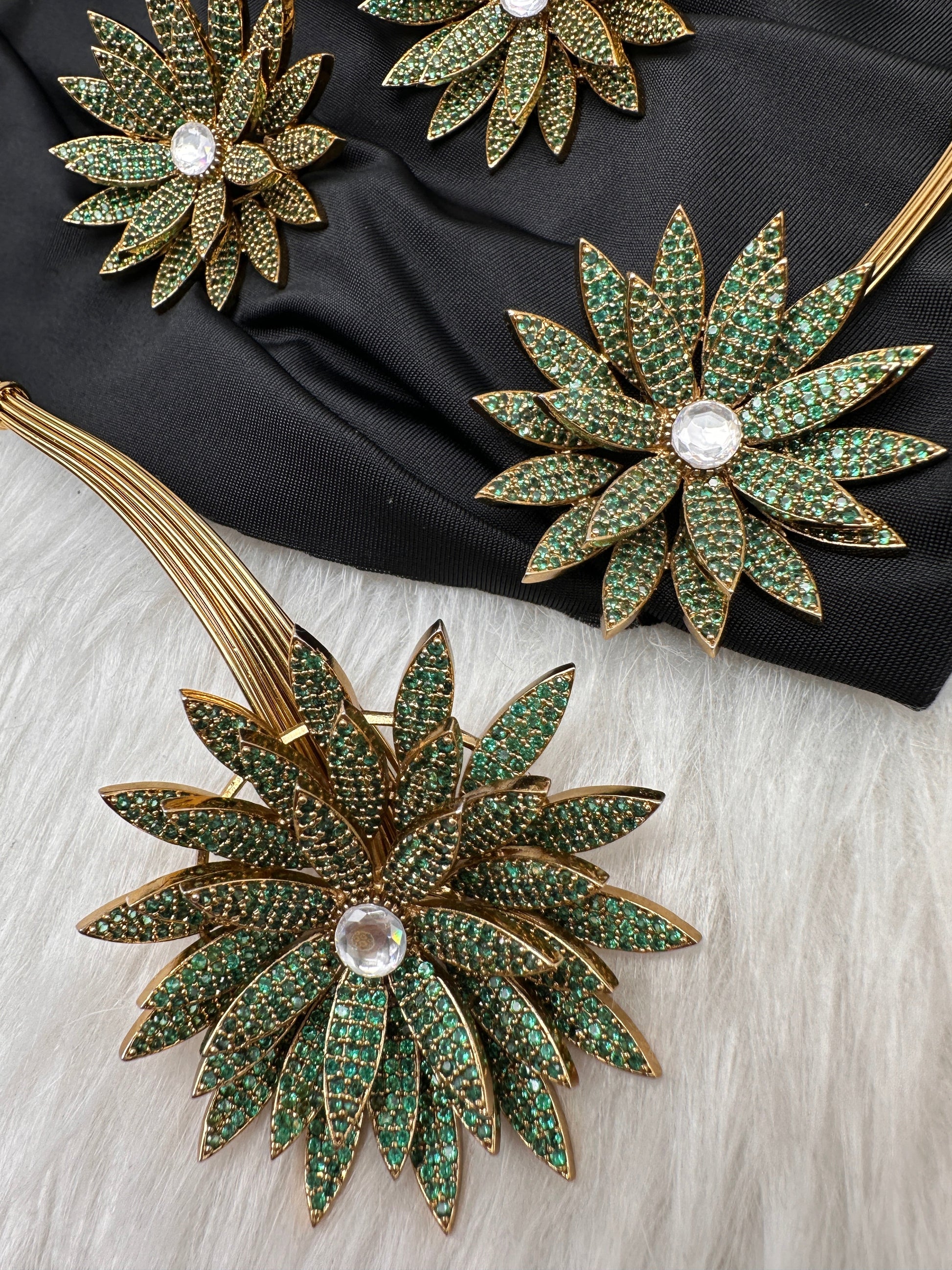 AD  Nano Setting Hasli Necklace - Green